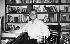 Lata 90., Wrocław, Polska.
Barbara Labuda - polityk, posłanka na Sejm.
Fot. Mieczysław Michalak, zbiory  Ośrodka KARTA