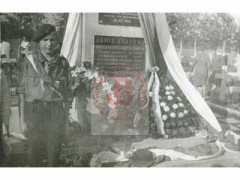 29.09.1965, Budy Zosine k. Jaktorowa, woj. warszawskie, Polska.
Rocznica bitwy pod Jaktorowem. Harcerz pełni wartę honorową przy pomniku poświęconym Grupie Armii Krajowej 