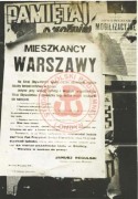 Odezwa Komendanta Głównego Straży Obywatelskiej Janusza Regulskiego z 29 września 1939 r. do mieszkańców stolicy w sprawie zachowania porządku publicznego w związku z kapitulacją miasta. 
Fot. NN, Studium Polski Podziemnej w Londynie