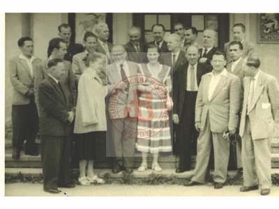 Sierpień 1954, Republika Federalna Niemiec.
Członkowie Koła Armii Krajowej w Niemczech podczas obchodów 10. rocznicy wybuchu powstania warszawskiego. 
Fot. NN, Studium Polski Podziemnej w Londynie