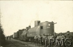 1920, Horodziec, Polesie, Polska.
Wojna polsko-bolszewicka, pociąg pancerny 