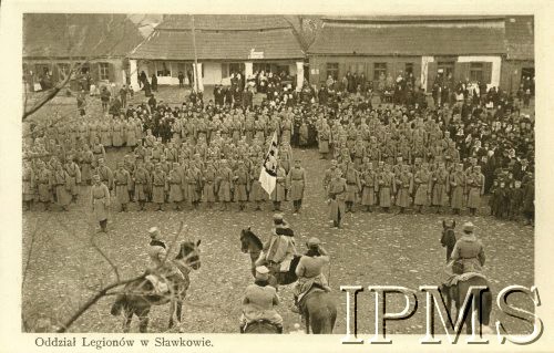 1914-1917, Sławków, Polska.
Żołnierze 4 Pułku Piechoty Legionów. 
Fot. Instytut Polski i Muzeum im. gen. Sikorskiego w Londynie