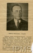 1929-1939, brak miejsca.
Wycinek z gazety przedstwiający sylwetkę Andrzeja Osiecimskiego-Czapskiego.
Fot. NN, Instytut Polski i Muzeum im. gen. Sikorskiego w Londynie