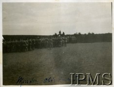 1918, Saint-Tanche, Francja
Obóz wojskowy 1. Pułku Strzelców Polskich. Żołnierze uczestniczą we mszy świętej.
Fot. NN, Instytut Polski i Muzeum im. gen. Sikorskiego w Londynie [Album B33 - Pierwszy Pułk Strzelców Polskich]