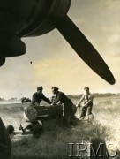 1941-1944, Wielka Brytania.
Załadunek bomb do komory bombowej Wellingtona, latającego w jednym z polskich dywizjonów bombowych.
Fot. NN, Instytut Polski i Muzeum im. gen. Sikorskiego w Londynie [sygn. 2140-08]