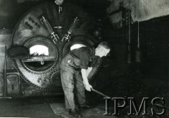 1941-1949, Szkocja, Wielka Brytania.
Szpital wojskowy prowadzony przez Polaków. Kotłownia.
Fot. NN, Instytut Polski i Muzeum im. gen. Sikorskiego w Londynie  [szuflada 36]