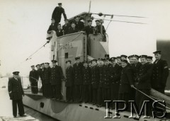 1941-1949, brak miejsca.
Załoga okrętu podwodnego ORP Sokół.
Fot. NN, Instytut Polski i Muzeum im. gen. Sikorskiego w Londynie [szuflada 39]