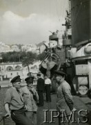 1940-1946, brak miejsca.
Marynarze na ORP Błyskawica, wśród nich bosman S. Myśliwiec.
Fot. NN, Instytut Polski i Muzeum im. gen. Sikorskiego w Londynie [szuflada 39, sygnatura 14866]