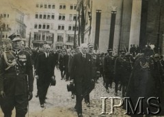 12.05.1936, Wilno, Polska.
Pogrzeb serca Marszałka Józefa Piłsudskiego, w środku idzie prezydent Ignacy Mościcki.
Fot. NN, Instytut Polski i Muzeum im. gen. Sikorskiego w Londynie
