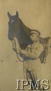 1919-1921, Polska.
Kawalerzysta 2 Pułku Ułanów Grochowskich przy koniu.
Fot. NN, Instytut Polski i Muzeum im. gen. Sikorskiego w Londynie [album 101 - 2 Pułk Ułanów Grochowskich podczas wojny 1920 r.]