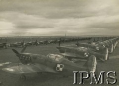 27.03.1940, Lyon-Bron, Francja..
Samoloty Morane-406 na lotnisku.
Fot. NN, Instytut Polski i Muzeum im. gen. Sikorskiego w Londynie [album nr 13 płk Franciszka Arciszewskiego - prezydent RP, rząd RP i WP we Francji]
