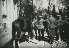 1920-1935, Polska.
Marszałek Józef Piłsudski z oficerami Wojska Polskiego ogląda konia. 
Fot. NN, Instytut Polski i Muzeum im. gen. Sikorskiego [album 415j - Dywizjon Artylerii Konnej]