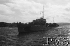 10.07.1943, Plymouth, Anglia, Wielka Brytania.
Pogrzeb gen. Władysława Sikorskiego. ORP 