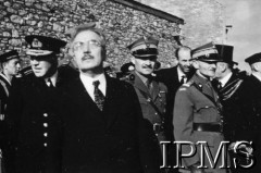 10.07.1943, Plymouth, Anglia, Wielka Brytania.
Pogrzeb gen. Władysława Sikorskiego. Pzedstawiciele polskiego rządu. Stoją od lewej: NN, Stanisław Kot, NN, gen. Marian Kukiel, 
Fot. NN, Instytut Polski i Muzeum im. gen. Sikorskiego w Londynie