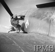 Marzec 1941, Ternhill, Anglia, Wielka Brytania.
Obok samolotu stoi kpt. Władysław Nowak, na burcie widoczna odznaka 306 Dywizjonu Myśliwskiego.
Fot. NN, Instytut Polski i Muzeum im. gen. Sikorskiego w Londynie