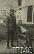 1914-1917, Besenello, prowincja Trydent, północne Włochy.
Szpital polowy, od lewej: ppor. Hinterholzl i pchor. Rudnicki.
Fot. NN, Instytut Polski i Muzeum im. gen. Sikorskiego w Londynie [album nr 287 z wojny 1914-1917 - front włoski].