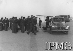 Marzec 1945, Egipt.
Wizyta dowódcy Jednostek Wojskowych na Środkowym Wschodzie gen. Józefa Wiatra w obozie przejściowym dla polskich żołnierzy.
Fot. NN, Instytut Polski i Muzeum im. gen. Sikorskiego w Londynie [album 92 - Dowódcy JWSW żołnierze obozu przejściowego, Egipt 19 III 1945].