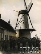 Jesień 1944, Terhijden, Holandia.
Żołnierze 1 Dywizji Pancernej na tle typowego holenderskiego krajobrazu z wiatrakiem.
Fot. NN, Instytut Polski i Muzeum im. gen. Sikorskiego w Londynie [szuflada 44 - Belgia, Holandia]
