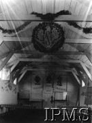 1939-1940, Coetquidan, Francja.
Wnętrze jednego z baraków obozu Wojska Polskiego. Na ścianie napis: 