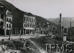 1940, rejon Narwiku, Norwegia.
Budynki zniszczone na skutek działań wojennych.
Fot. NN, Instytut Polski i Muzeum im. gen. Sikorskiego w Londynie [szuflada NX]