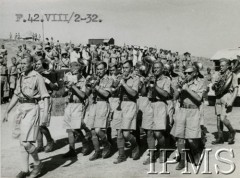 Sierpień 1942, Środkowy Wschód.
Armia Polska na Wschodzie, 1 Pułk Kawalerii Pancernej, orkiestra pułkowa.
Fot. NN, Instytut Polski i Muzeum im. gen. Sikorskiego w Londynie
