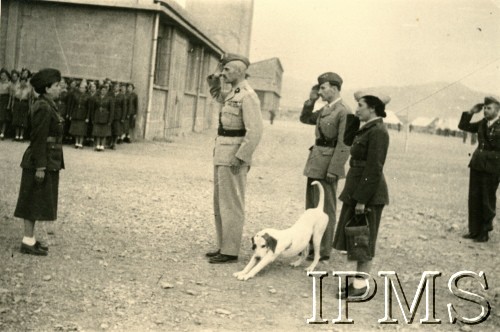 1943, Teheran, Iran.
Gen. Władysław Anders odbiera raport od kierowniczki PSK (Pomocniczej Służby Kobiet) Rojanowej.
Fot. NN, Instytut Polski i Muzeum im. gen. Sikorskiego w Londynie