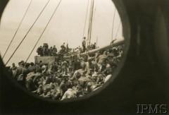 Czerwiec 1940, brak miejsca.
Ewakuacja polskich żołnierzy z Francji do Anglii.
Fot. NN, Instytut Polski i Muzeum im. gen. Sikorskiego w Londynie