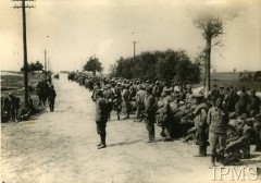 Lato 1920, Warszawa - Radzymin, Polska.
Kolumna jeńców bolszewickich na drodze z Radzymina do Warszawy. 
Fot. NN, Instytut Polski i Muzeum im. gen. Sikorskiego w Londynie [szuflada nr 20 – Walki o niepodległość]