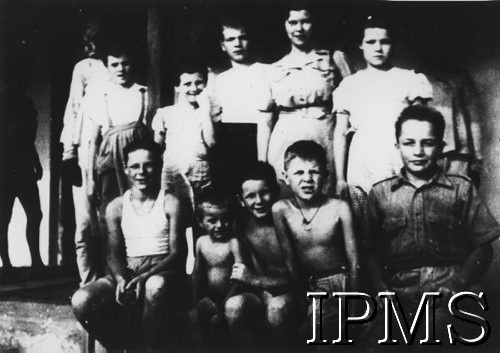 1942, brak miejsca.
Polskie dzieci, które dotarły do formującej się Armii Andersa.
Fot. inż. Ostrowski, Instytut Polski im. Gen. Sikorskiego w Londynie [album negatywowy A-I ROSJA] - płachta 27
