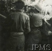 1944-1945, brak miejsca.
Żołnierze 1 Dywizji Pancernej przy karabinie maszynowym.
Fot. NN, Instytut Polski i Muzeum im. gen. Sikorskiego w Londynie [album 53 - PSZ na Zachodzie, 1 Dywizja Pancerna].