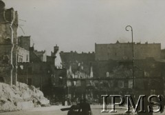 1939, Warszawa, Polska.
Zniszczona zabudowa ulicy Marszałkowskiej róg ulicy Widok.
Fot. NN, Instytut Polski im. Gen. Sikorskiego w Londynie. [szuflada P1]