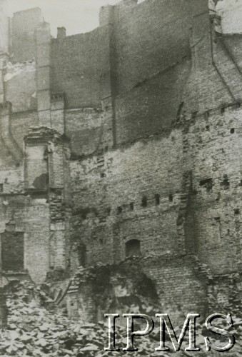 1939, Warszawa, Polska.
Zniszczona zabudowa ulicy Siennej.
Fot. NN, Instytut Polski im. Gen. Sikorskiego w Londynie. [szuflada P1]