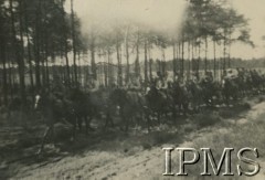 Wrzesień 1939, Polska.
Szwadron 9 Pułku Ułanów na leśnej drodze.
Fot. NN, Instytut Polski i Muzeum im. gen. Sikorskiego w Londynie