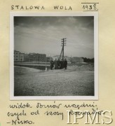 1938, Stalowa Wola, Polska.
Widok domów kolonii urzędniczej od szosy Rozwadów-Nisko.
Fot. inż. Bronisław Rudziński, Instytut Polski i Muzeum im. gen. Sikorskiego w Londynie