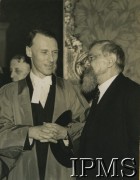 1944, Oxford, Anglia, Wielka Brytania.
W 1944 roku powstał Polski Wydział Prawa (PWP) przy Uniwersytecie w Oxfordzie, na którym kształcili się Polacy, przygotowujący się do pracy w wolnej Polsce. Fotografia wykonana podczas wizyty na wydziale najwyższych władz RP, widoczny przewodniczący Rady Narodowej profesor Stanisław Grabski (z prawej). 
Fot. NN, Instytut Polski i Muzeum im. gen. Sikorskiego w Londynie [album 78 - Polski Wydział Prawa w Oxfordzie].
