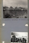 1942-1946, Masindi, Uganda.
Osiedle dla polskich uchodźców. Grupa kobiet oraz kościół. 
Fot. NN, kolekcja: Osiedla polskie w Afryce, Instytut Polski i Muzeum im. gen. Sikorskiego w Londynie