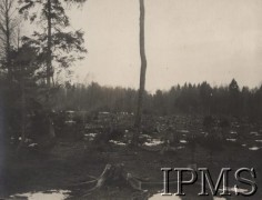 1915, Wołyń.
Pozycje 2 Pułku Piechoty Legionów nad rzeką Garbach na Wołyniu.
Fot. por. Stanisław Siczek – dowódca kompanii CKM, Instytut Polski im. Gen. Sikorskiego w Londynie [ALBUM LEGIONÓW nr 20003 – 2 pułku piechoty Legionów Polskich]
