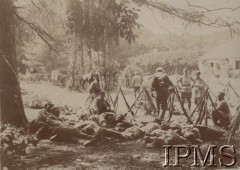 1919, Niżniów, pow. Tłumacz, woj. stanisławowskie, Polska.
Żołnierze Legionów, podpis: 