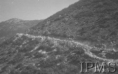 Maj 1944, Cassino, Włochy.
Bitwa pod Monte Cassino, samochody terenowe jadące górską drogą. 
Fot. T. Szumański, Instytut Polski im. Gen. Sikorskiego w Londynie [album negatywowy nr 105]

