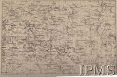 Ok. 1920, Zamość, Polska.
Mapa operacyjna - arkusz Zamość - Tyszowce.
Fot. NN, Instytut Polski im. Gen. Sikorskiego w Londynie [Kolekcja nr 187]