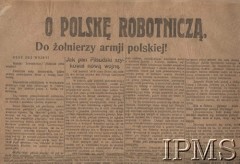 Sierpień 1920, brak miejsca.
Propagandowa odezwa bolszewicka: 