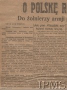 Sierpień 1920, brak miejsca.
Propagandowa odezwa bolszewicka: 