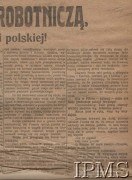 Sierpień 1920, brak miejsca.
Propagandowa odezwa bolszewicka: 