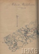 1920, Ukraina.
Odręczny plan odcinka Priwałówka - Lubar, w skali 1:42 000. Teren działań operacyjnych 43 Pułku Strzelców Kresowych.
Fot. NN, Instytut Polski im. Gen. Sikorskiego w Londynie [Kolekcja nr 187]