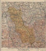 1939, Polska.
Wycinek z mapy Wojskowego Instytutu Geograficznego 1:100 000. Część zakolorowana przedstawia przyłączone do Polski tereny Śląska Zaolziańskiego i Czadeckiego.
Fot. NN, Instytut Polski i Muzeum im. gen. Sikorskiego w Londynie [zbiory kartograficzne] - szuflada 7, nr 1312