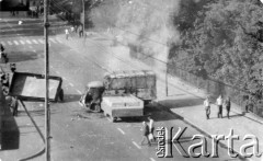 25.06.1976, Radom. 
Wydarzenia radomskie - czerwiec 1976. Barykada na ulicy.
Fot. NN, zbiory Ośrodka KARTA