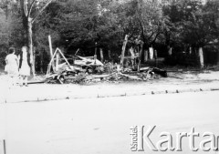 25.06.1976, Radom. 
Wydarzenia radomskie - czerwiec 1976. Spalony kiosk 