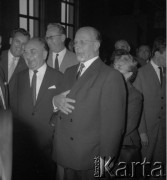 27-28.09.1963, Kraków, Polska.
Wizyta w Hucie im. Lenina delegacji partyjno-rządowej NRD na czele z przewodniczącym Rady Państwa Walterem Ulbrichtem (w środku). 
Fot. Stanisław Gawliński, zbiory Ośrodka KARTA