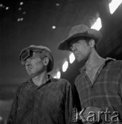 II poł. lat 70., Kraków, Polska.
Hala Kombinatu Metalurgicznego Huty im. Lenina. Portret hutników.
Fot. Stanisław Gawliński, zbiory Ośrodka KARTA