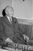 Lata 70., Kraków, Polska.
Profesor Mieczysław Klimaszewski - geolog, geomorfolog, człowiek nauki i działacz polityczny. W latach 1965-1972 pełnił funkcję zastępcy Przewodniczącego Rady Państwa. W okresie 1964-1972 był rektorem Uniwersytetu Jagiellońskiego.
Fot. Stanisław Gawliński, zbiory Ośrodka KARTA